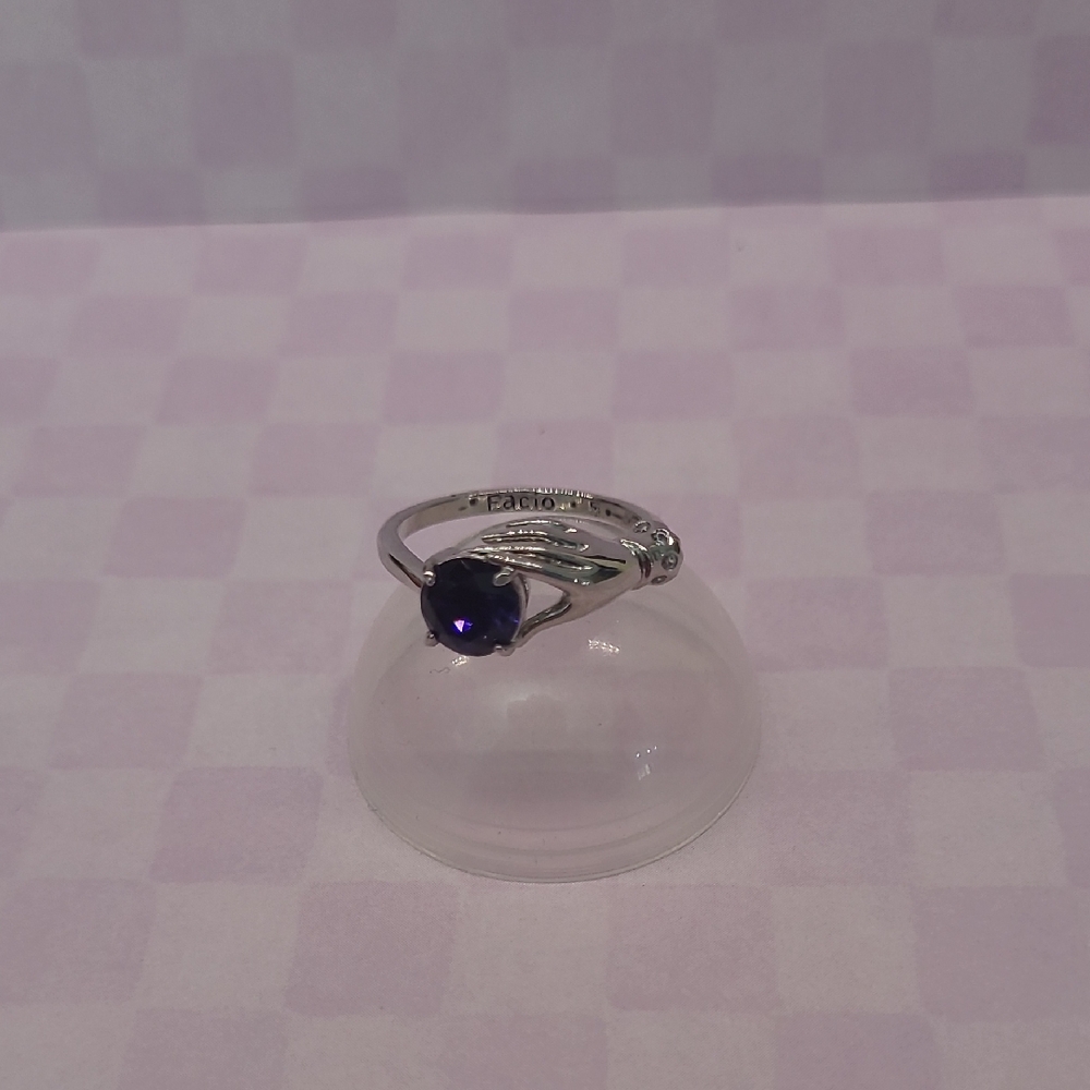 Fragrant Jewels Silver Ring with Deep Purple Stone Fragrant Jewels Size 8